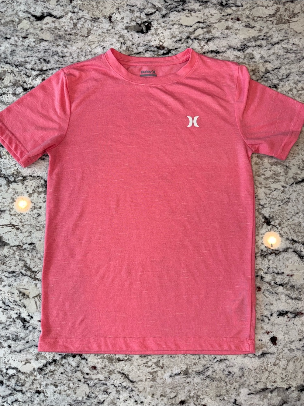Hurley Boys Coral Pink Logo Tee Youth Large